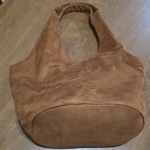 Banana‎ Republic Brown Faux Suede Slouch Tote Shoulder  Women's Bag Lightweight